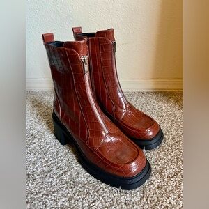 ASOS Design Brown Croc Boots